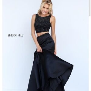 Sherri Hill Black Two-Piece Prom Dress